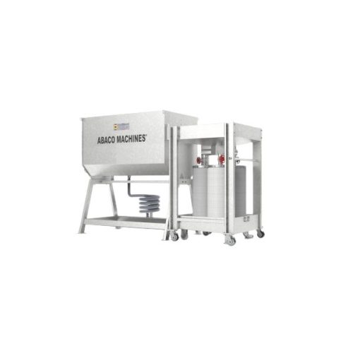 Rear view of Abaco Sludge Dehydrator Machine 114 Galvanized with control panel and pump assembly