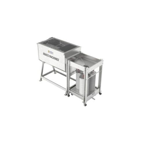 Elevated view of Abaco Sludge Dehydrator Machine 114 Galvanized with tank and dual filter bags