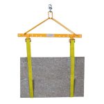 ABACO Spreader Bar M1 positioned with lifting slings around a stone slab