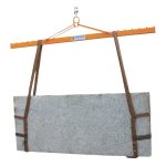 ABACO Spreader Bar M6 lifting a large stone slab with two straps