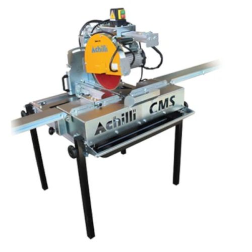 Achilli CMS Compound Miter Saw for wet stone cutting and miter fabrication.