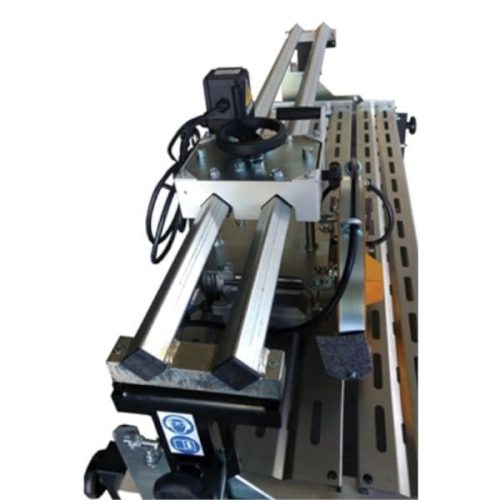 Detailed view showing Achilli TAG PL 130 Saw bridge rail and work table