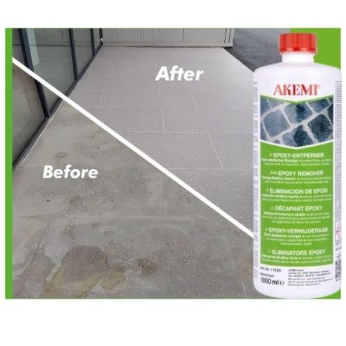 Akemi Epoxy Remover application for cleaning epoxy residue on stone surfaces