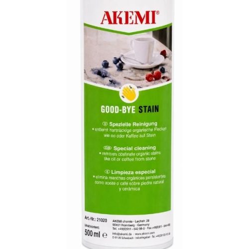 Akemi Good-Bye Stain close-up container label and packaging