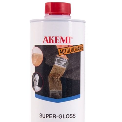 Akemi Super-Gloss close-up container label and packaging