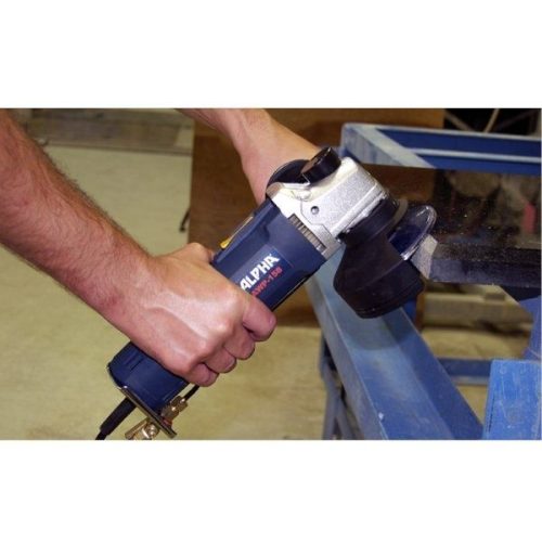 Worker using Alpha DS Style Grinding Wheels on a stone edge