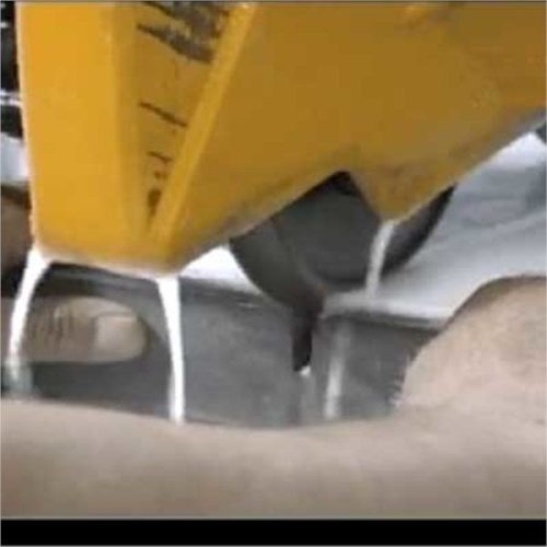 Alpha Marble Prile Wheel mounted on a tile saw for edge priling