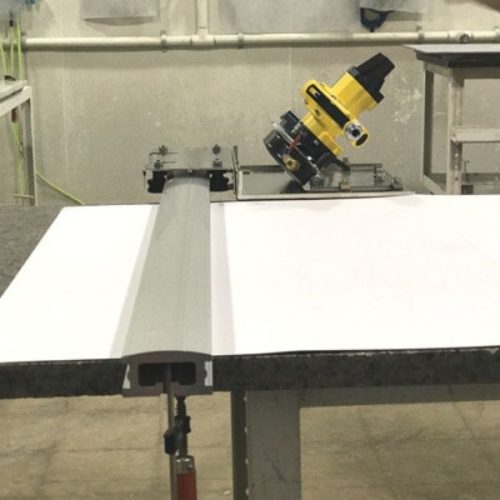 Alpha PSC-150 Miter Cutting Kit carriage assembly with handles and mounting templates
