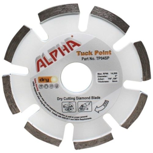 Front view of Alpha Tuck Point segmented diamond blade