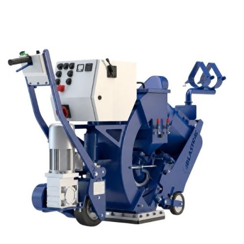 Rear view Blastrac 1-10DSGI Shotblaster operator controls and drive motor