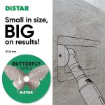 DiStar Butterfly 2″ Diamond Blade mounted on a compact grinder for precision tile cutting