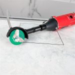 DiStar Butterfly 2″ Diamond Blade positioned for a detailed rectangular tile cutout