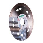 Angled view DiStar Esthete 4.5″ diamond blade with cooling slots and continuous cutting rim