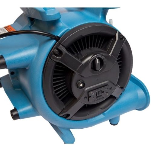 Close-up Dri-Eaz Sahara Pro X4 Turbo Dryer Air Mover control dial and power outlets