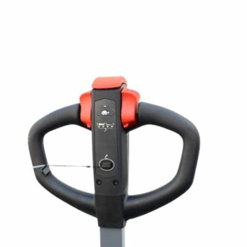 Close-up EKKO EP15JLi Full Electric Pallet Jack operating handle controls