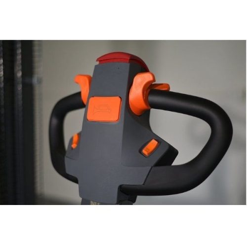 EKKO EB18C-118Li Full Powered Lithium Straddle Stacker positioned in a warehouse aisle