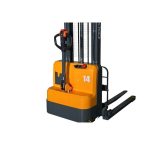 Close-up of EKKO EB14C-118 Full Powered Straddle Stacker drive unit and controls