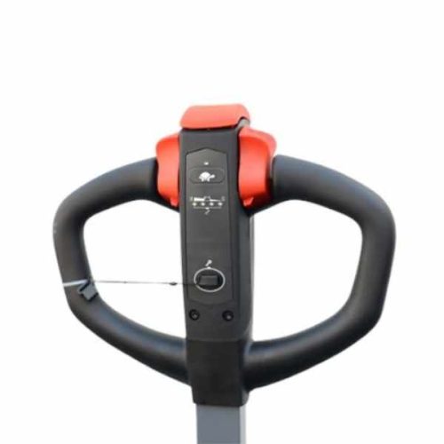Close-up EKKO EP18JLi Lithium Pallet Jack operating handle controls