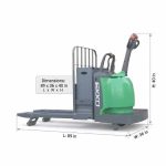 EKKO EP30A-Li Lithium Rider Pallet Jack measurement diagram with dimensional references