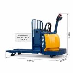 EKKO EP30A Rider Pallet Jack measurement diagram with dimensional references