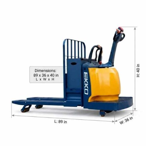 EKKO EP30A Rider Pallet Jack measurement diagram with dimensional references