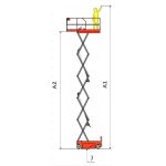 EKKO ES100E raised platform height dimensions diagram