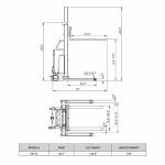 EKKO EA15C Semi-Electric Fork-Over Stacker technical measurement diagram