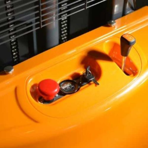 Close-up EKKO EA15A-138 Semi-Electric Straddle Stacker control panel