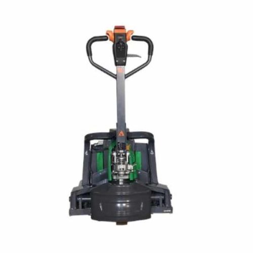 Close-up EKKO EP18SLi Semi-Electric Walkie Pallet Jack operating handle controls