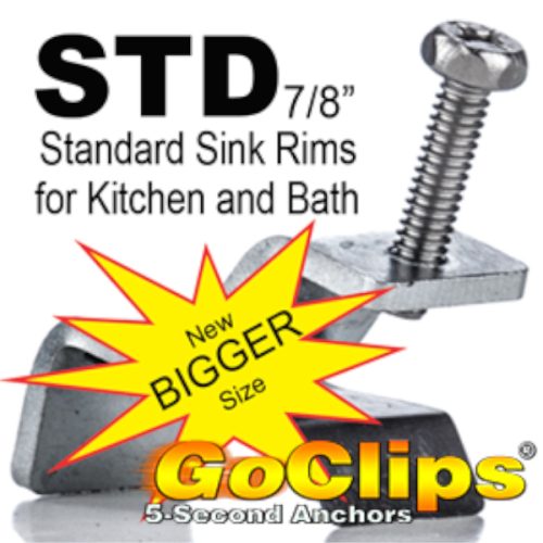 GoClips slot-based undermount sink anchoring system