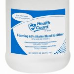 Close-up showing Kutol Foaming Antibacterial Hand Sanitizer container and product label