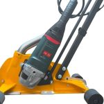 Detail view Mark-III Dust Buggy electric grinder motor and aluminum chassis