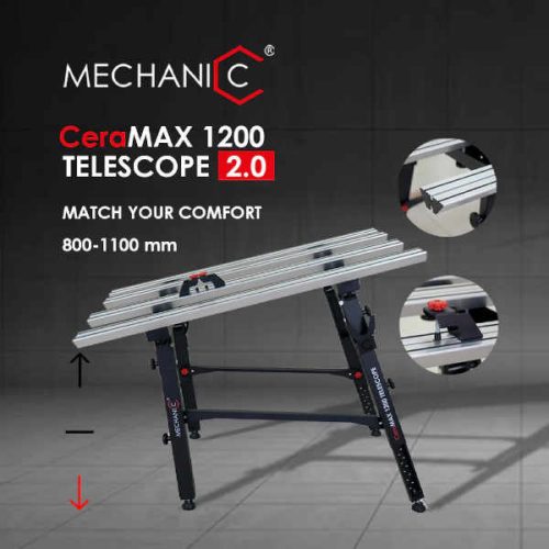 Mechanic CeraMAX 1200 Telescope 2.0 adjustable tile work table for professional tile fabrication