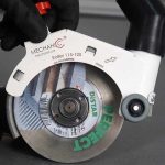 Close-up showing Mechanic ROLLER 4.5″-5″ mounted with diamond blade
