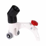 Rear view showing Mechanic ROLLER 4.5″-5″ guide and dust extraction connection