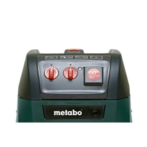 Front view Metabo ASR 35 AutoCleanPlus All-Purpose Vacuum Cleaner hose and front panel