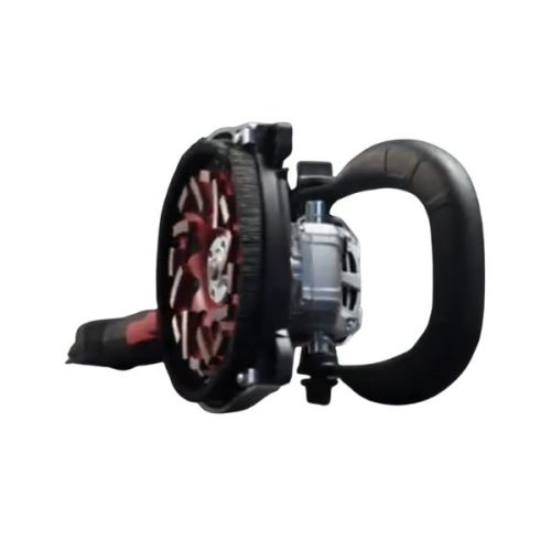 Angled view Metabo RSEV 19-125 RT Renovation Grinder bow handle and grinding guard