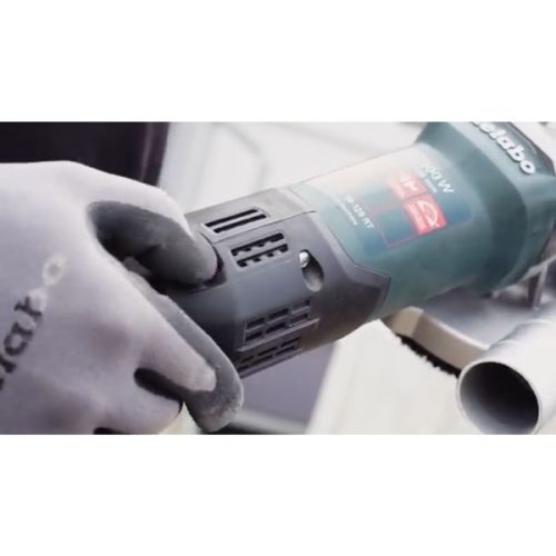 Close-up Metabo RSEV 19-125 RT Renovation Grinder rear handle and motor housing