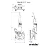 Dimensions diagram for Metabo RSEV 19-125 RT Renovation Grinder