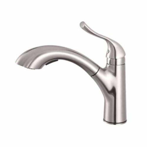 Pelican PL-8222 brushed nickel single hole pull out kitchen faucet