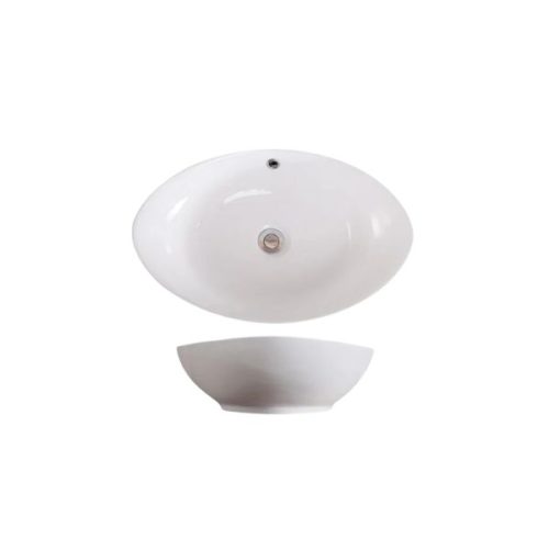 Pelican Shell Series Porcelain Vessel Sink PL-3002 top and side prile detail