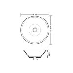 PL-3014 White Porcelain Vessel Bathroom Sink dimensions diagram with vessel sink measurements