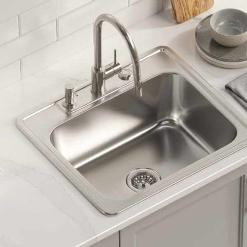 Pelican PL-VT2522 stainless steel single bowl topmount sink with 3 holes
