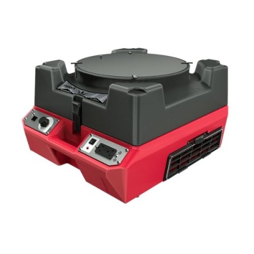 Side view Phoenix R500 Compact HEPA System handle, wheels, and filter housing
