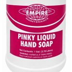 Close-up showing Pinky Liquid Hand Soap container and product label