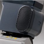 Close-up ProTeam 1500XP Upright Vacuum motor vent and lower housing