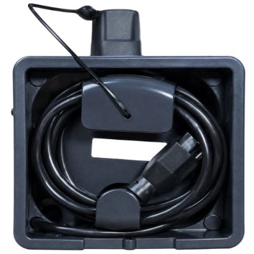 Angled view Restorator odor treatment system carrying handle and vented end panel