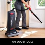 Sanitaire EON QuietClean Commercial Upright Vacuum SC5500B using onboard wand and hose