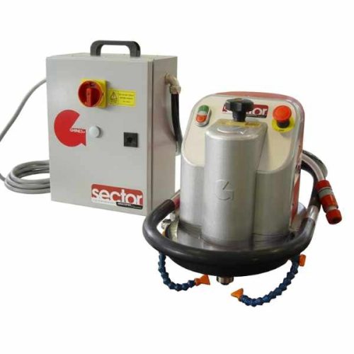 Sector single-speed router machine for stone fabrication