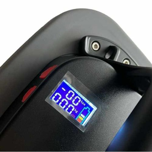 Close-up showing TuffCup RuffGrip 11 LED pressure display and battery indicator